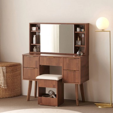 Simple Luxury Bedroom Small Leather Dressing Table with Mirror - China Dressing  Table, Dresser | Made-in-China.com