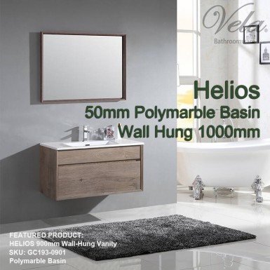 HELIOS 1000 Wall-Hung Vanity (50mm Polymarble Basin)