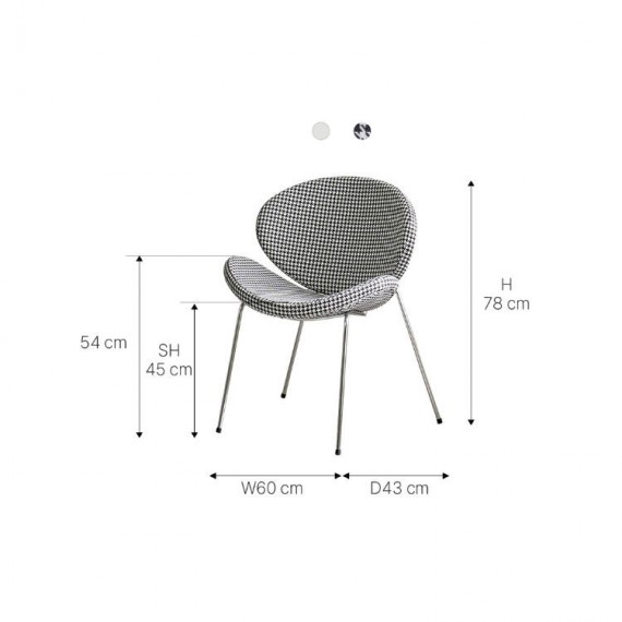 JUDY Chair - Black Plaid Pattern