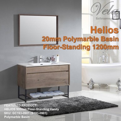 HELIOS 1200 Floor-Standing Vanity (20mm Polymarble Basin)