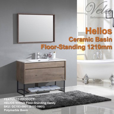 HELIOS 1210 Floor-Standing Vanity (Ceramic Basin 1210mm wide)