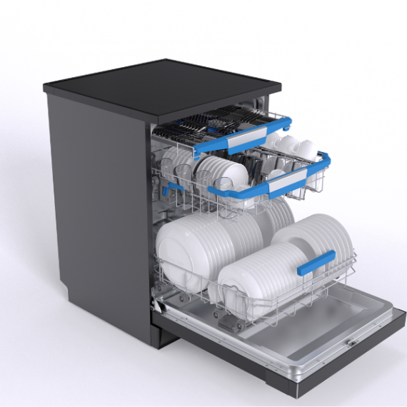 Midea 15 Place Setting 3-Layers Dishwasher Black JHDW151FSBK