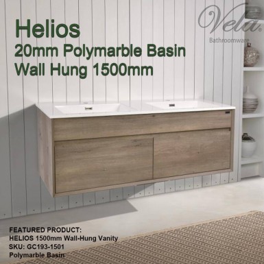 HELIOS 1500 Wall-Hung Vanity (20mm Polymarble Basin)