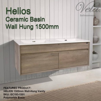 HELIOS 1510 Wall-Hung Vanity (Ceramic Basin 1510mm wide)