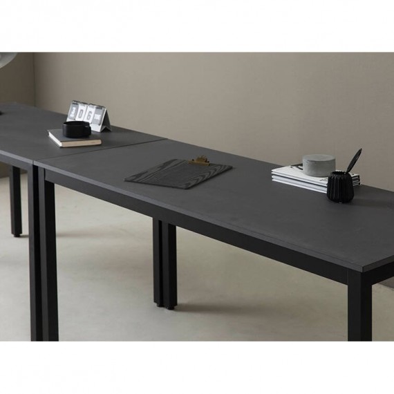 ETHAN 1400 Desk - Black & oak