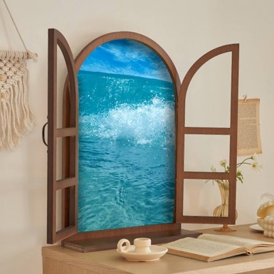 Arched Frame with poster - Calm emerald