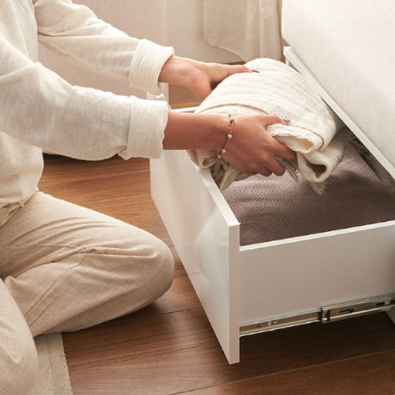 RIAZ 1600 Storage Bench & Cushion - Light beige