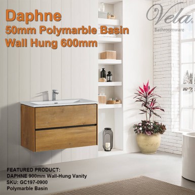 DAPHNE 600 Wall-Hung Vanity (50mm Polymarble Basin)