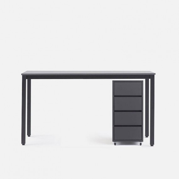 ETHAN 1200 Desk - Black & oak
