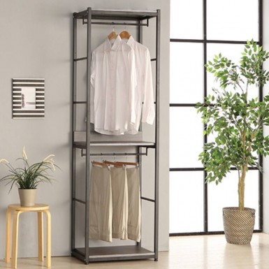Grey) Remiel 600 Clothes Wardrobe Rack -  Unit 1