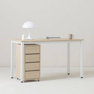 ETHAN 1400 Desk - White & oak