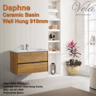 DAPHNE 900 Wall-Hung Vanity (Ceramic Basin 910mm wide)