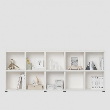 SAM 2 Tier(200cm) DIY Bookcase - Pure White