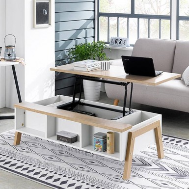 TOD Lift Up 1150 Coffee Table - Maple and White