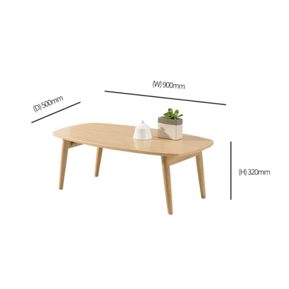 Alden Folding Coffee Table (Round Edge) - Acacia