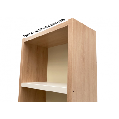 Bookcase - Type A - Natural & Cream White - Standard