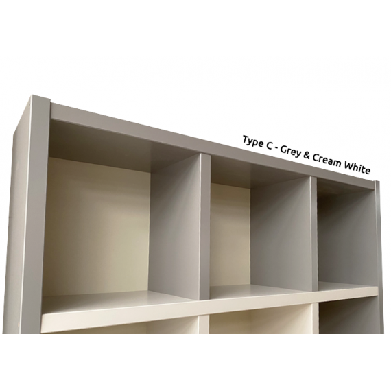 Bookcase - Type Horizontal - Grey and Cream White - Standard
