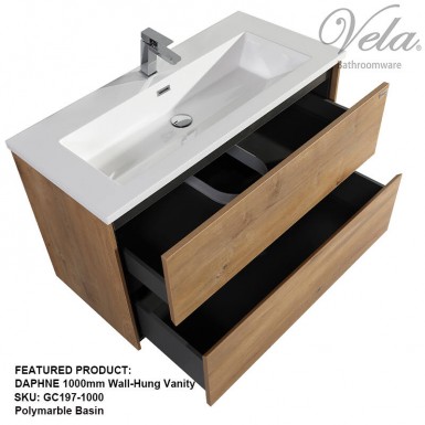 DAPHNE 600 Wall-Hung Vanity (Ceramic basin 610 mm wide)