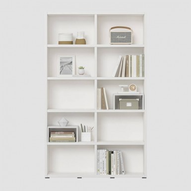 SAM Wide 5 Tier(120cm) DIY Bookcase - Pure White