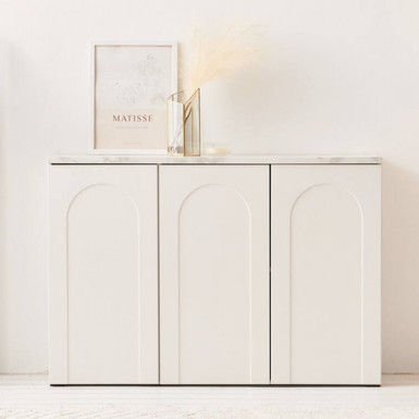 CHIZ 1200 Sideboard - White & Marble